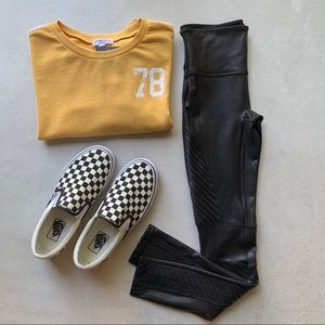 Grayson Threads Striped Crop Crew Neck Sweatshirt